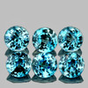 3.20 mm 6 pcs Round AAA Fire Natural Electric Blue Zircon {Flawless-VVS1}