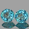 4.70 mm 2 pcs Round AAA Fire Natural Electric Blue Zircon {Flawless-VVS1}