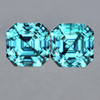 5.00 mm 2 pcs Square Asscher Cut Best AAA Fire Natural Electric Blue Zircon {Flawless-VVS1}--AAA Grade