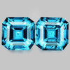 5.20 mm 2 pcs Square Asscher Cut Best AAA Fire Intense Electric Blue Zircon Natural {Flawless-VVS1}--AAA Grade