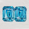 8x6 mm 2 pcs { 5.47 cts } Emerald Cut Best AAA Fire Intense Electric Blue Zircon Natural {Flawless-VVS1}--AAA Grade