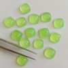 11.00 mm 2pcs Cushion Cabochon Intense Green Prehnite Natural {Flawless-VVS}--AAA Grade
