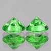 4.00 mm 2 pcs Round AAA Fire Natural Chrome Green Tsavorite Garnet {Flawless-VVS}--AAA Grade