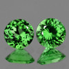3.80 mm 2 pcs Round AAA Fire Natural Chrome Green Tsavorite Garnet {Flawless-VVS}--AAA Grade