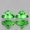 3.70 mm 2 pcs Round AAA Fire Natural Chrome Green Tsavorite Garnet {Flawless-VVS}--AAA Grade