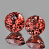 4.50 mm 2 pcs Round Brilliant Cut AAA Fire AAA Pink Orange Zircon Natural {Flawless-VVS1}