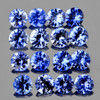 2.50 mm 16 pcs Round Brilliant Machine Cut Extreme Brilliancy Natural Ceylon Blue Sapphire (Flawless-VVS}