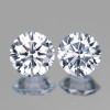 3.70 mm 2 pcs Round Brilliant Machine Cut Extremely Brilliancy Natural Blue White Sapphire {Flawless-VVS1}--AAA Grade