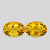 16x12 mm 2pcs { 17.32 cts} Oval AAA Fire Intense AAA Golden Yellow Beryl 'Heliodor' Natural {Flawless-VVS}--AAA Grade