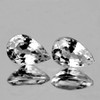 4.5x3 mm 2 pcs Pear AAA Fire Natural Diamond White Sapphire {Flawless-VVS}