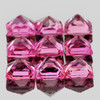 2.50 mm 9 pcs Square Princess Cut AAA Fire Intense AAA Pink Sapphire Natural {VVS}