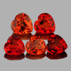 3.50-3.80 mm 5 piece {1.22 cts} Heart AAA Fire Intense Orange Red Sapphire Natural {Flawless-VVS}--AAA Grade