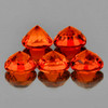 3.50 mm 5 pcs Round AAA Fire Intense AAA Orange Sapphire Natural {Flawless-VVS}