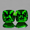 5.00 mm 2 pcs Cushion AAA Fire Intense Chrome Green Diopside Natural  {Flawless-VVS1}--AAA Grade