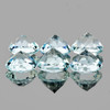 3.70 mm 6 pcs Round AAA Fire Natural Soft Blue Aquamarine {Flawless-VVS}