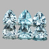 4.20 mm 6 pcs Trillion AAA Fire Natural Soft Blue Aquamarine {Flawless-VVS}