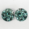 4.00 mm 2pcs Round Extreme Brilliancy Natural Teal Blue Green Australia Sapphire {Flawless-VVS}--AAA Grade