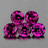 4.50 mm 5 pcs Round AAA Fire Natural Pink Purple Rhodolite Garnet (Umbalite) {Flawless-VVS1}