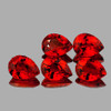 4.5x3.5 mm 5 pcs Pear AAA Fire Intense Orange Red Sapphire Natural (Flawless-VVS}--AAA Grade