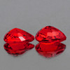 5x4 mm 2pcs Pear AAA Fire Intense Orange Red Sapphire Natural (Flawless-VVS}