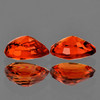 5x4 mm 2pcs {0.71 cts} Pear AAA Fire Intense Orange Sapphire Natural (Flawless-VVS}