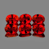3.5x3 mm 6 pcs Oval AAA Fire Intense Orange Red Sapphire Natural {Flawless-VVS}--AAA Grade