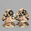 6.50 mm 2 pcs Trillion Brilliant Cut Extreme Brilliancy Natural Peach Morganite [Flawless-VVS]