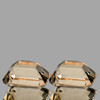 7.5x5.5 mm 2pcs { 2.24 cts} Emerald Cut AAA Fire Intense Peach Morganite Natural [Flawless-VVS]