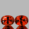 8x6 mm 2pcs { 3.90 cts} Oval AAA Fire Intense Mandarin Orange Spessartite Garnet Natural {Flawless-VVS1}--AAA Grade