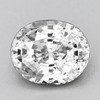 7x6 mm { 1.25 cts} Oval AAA Fire Natural Diamond White Ceylon Sapphire {VVS}--AAA Grade