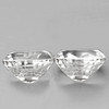6.5x5mm 2pcs Oval AAA Fire Natural Diamond White Ceylon Sapphire {Flawless-VVS}--AAA Grade