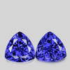 7.00 mm 2pcs { 2.57 cts} Trilliant Extreme Brilliancy Intense AAA Purple Blue Tanzanite Natural {Flawless-VVS}--AAA Grade
