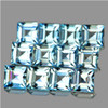 3.50 mm 12 pcs Square AAA Fire Natural Blue Aquamarine {Flawless-VVS}