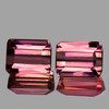 6.5x5 mm 2pcs { 2.10 cts } Octagon Emerald Cut AAA Luster Intense Peach Pink Tourmaline Natural { Flawless-VVS }