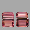 6.5x5 mm 2pcs { 2.10 cts } Octagon Emerald Cut AAA Luster Intense Peach Pink Tourmaline Natural { Flawless-VVS }