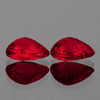 8x6 mm 2 pcs Pear AAA Fire Intense Red Mozambique Ruby Natural