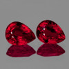 8x6 mm 2 pcs Pear AAA Fire Intense Red Mozambique Ruby Natural