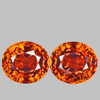 6x5 mm 2pcs Oval { 1.78 cts} AAA Fire Natural Intense Orange Sapphire {Flawless-VVS}