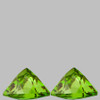 5.50 mm 2pc { 1.50 cts } Trilliant Brilliant Cut AAA Fire Premium Green Demantoid Natural {Flawless-VVS}--AAA Grade