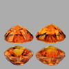 5.00 mm 2 piece Heart AAA Fire Natural Orange Sapphire {Flawless-VVS}--AAA Grade