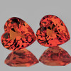 5.00 mm 2 piece Heart AAA Fire Natural Red Orange Sapphire {Flawless-VVS}--AAA Grade