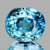 7x6 mm { 1.72 cts} Oval AAA Fire Electric Blue Zircon Natural {Flawless-VVS1}
