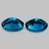 9x7 mm 2 pcs Oval Brilliant Cut AAA Fire Natural London Blue Topaz {Flawless-VVS1}