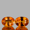 7x5 mm 2pcs { 2.22 cts } Oval AAA Fire Natural AAA Golden Orange Sapphire {Flawless-VVS}--AAA Grade