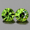 3.10 mm 2 pcs Round Diamond Cut AAA Fire Luster Rainbow Sparkles Natural Green Demantoid Garnet {VVS}