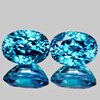 7x5 mm 2 pcs Oval Best AAA Fire Intense Electric Blue Zircon Natural {Flawless-VVS1}--AAA Grade