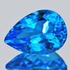 14x10 mm { 6.49 cts} Pear Brilliant Cut AAA Fire Intense AAA Swiss Blue Topaz Natural {Flawless-VVS1}--AAA Grade