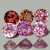3.70 mm 6 pcs { 1.63 cts} Round Brilliant Cut AAA Fire Natural Multi Color Spinel {Flawless-VVS}