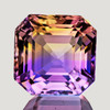 15.00mm { 17.00 cts} Square Bi-Color 50/50 Split Yellow Purple Natural Bolivia Ametrine {Flawless-VVS1}--AAA Grade