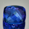 8.00 mm { 2.62 cts } Cushion Brilliant Cut Extreme Brilliancy D Block Intense Purple Blue Tanzanite Natural {Flawless-VVS1}--Premium Grade--FREE CERTIFICATE